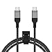 Rokform - PowerTrip 100W USB-C Charging Cable, 2m (6.6 ft), Fast Charging Braided Cable, 5,000 Bend Tested, for iPhone 15s, Galaxy S23s, or Any USB C Compatible Device (Black and Grey)