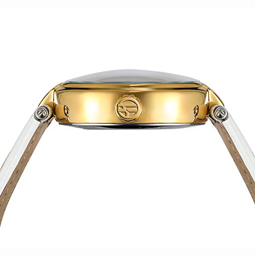 Image of FORSINING Women's Stylish Automatic Movement Analog Skeleton Dial Watch with Leather Strap, White, Casual Watch