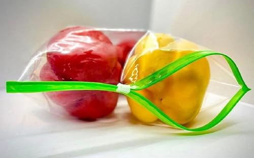 Image of Vegetable Bags Fridge Storage Bag Sabji Fruits Pouch Refrigerator Produce bags, Leakproof Food Storage Bags for Marinate Meat, Vegetables, Fruits Organization (20 PCS GREEN ZIPPER BAG)