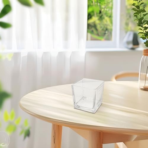 Vases cubes en verre transparent pour sublimer vos centres de table de réception - 7