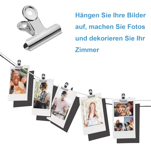 50 Stück Kleine Bulldogge Büroklammern, 22mm Mini Metall Klammern, Multi-function Scharnier Clip Briefklemmer für Tags Taschen, Fotos,Zeichnungen, Kunsthandwerk, Büro, Küche (Silber)