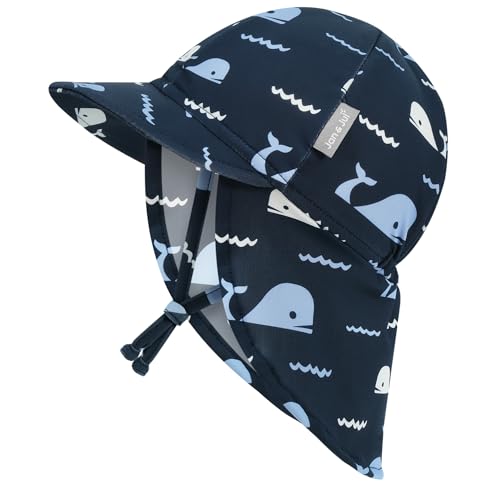 Sombrero de natación para bebé con cubrenuca Jan & Jul, gorro de baño infantil