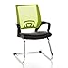Produktbild hjh OFFICE 650440 Freischwinger Visto NET V Kunstleder Schwarz/Grün Besucherstuhl Schwingstuhl mit Netzrücken
