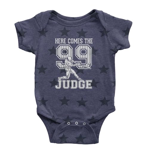 Image of The Pxv Here Comes The Judge 99 NY Baseball Infant One-Piece Bodysuit, Soft Cotton