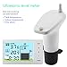 Mulcort Wireless Ultrasonic Level Gauge Water Tank Liquid Level Meter with Temperature Sensor Liquid Depth Level Gauge Indicator with Time Display