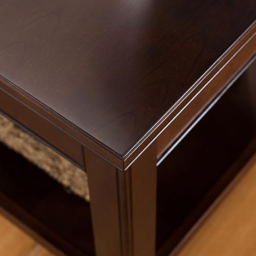 Image of Leick Home Laurent End Table, 16 inch, Chocolate Cherry