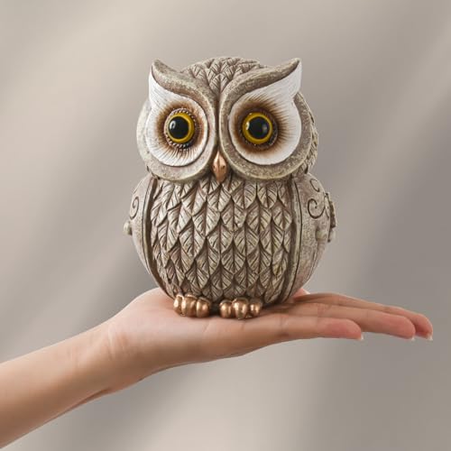 Estatua Búho Marrón para Decoración del Hogar miniatura 4