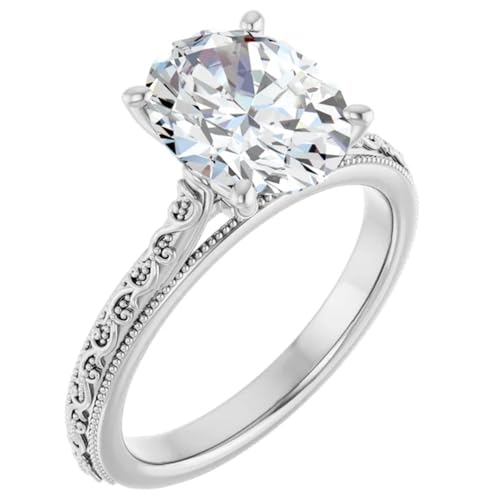 Oval Cut Lab Diamond Engagement Ring 4 Carats