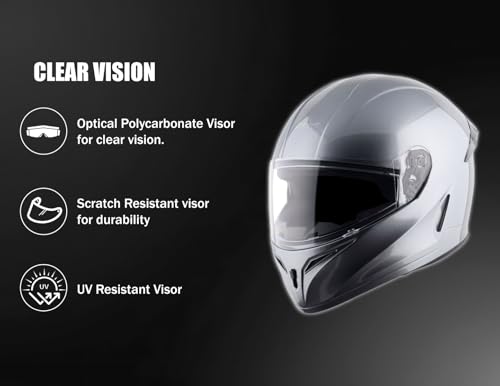 Image of Vega Voyager Full Face Riding Helmet with Lightweight Shell, Comfortable Liner, Shock Absorbing Interior, Ventilated Design, Aerodynamic Build, and Modern Anthracite Styling Anthracite-M