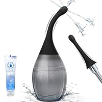 Analdusche für Analverkehr Klistier Einlaufgerät Darmreinigung - 300ML Silikon Analdusche für Mann mit Biegbarer Einlauf Duschdüse Anti-Rückfluss Irrigator Klistier zur Darmspülung, Schwarz