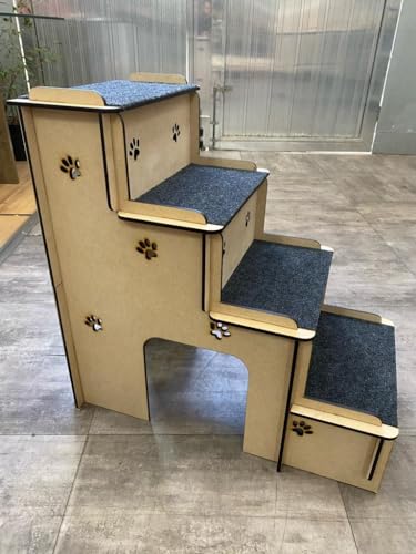 Artpical, Escada Pet Para Cachorro Gato Coelho e Outros Animais 4 Degraus Com Carpete Antiderrapante