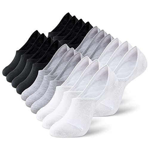 MONFOOT Men's/Women's 10 Pairs Invisible No Show Non slip Socks, Multipack