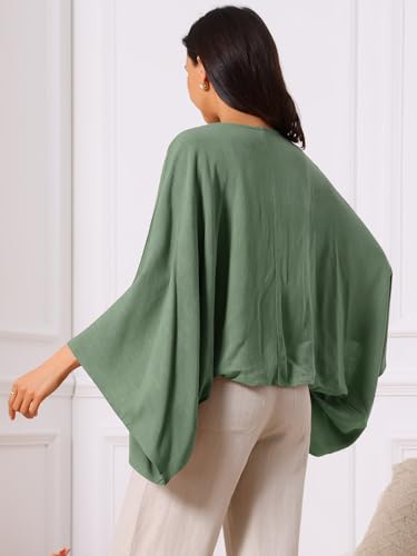 Image of Seta T Women's Linen Cardigan Spring Summer 3 /4 Sleeve Open Front Loose Cover Ups Lightweight Shrug