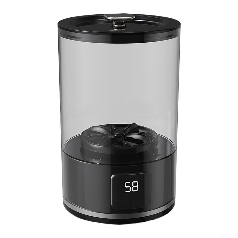 Lavadora portátil, lavadora de una sola bañera, secadora de centrifugado, potente máquina de lavandería con batería recargable de 3000 mAh (negro)