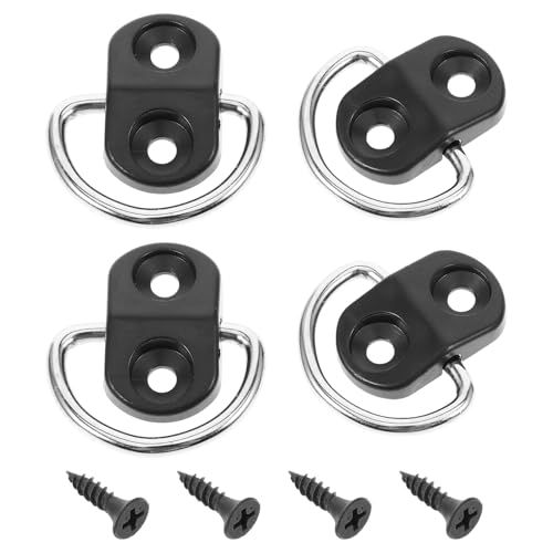 Healeved Juego de 4 Anclajes y Ganchos de Carga para Maletero de Coche Fabricados Hierro y Polipropileno Resistente Tornillos Incluidos para Sujeción Segura de Redes de Carga Cajas y