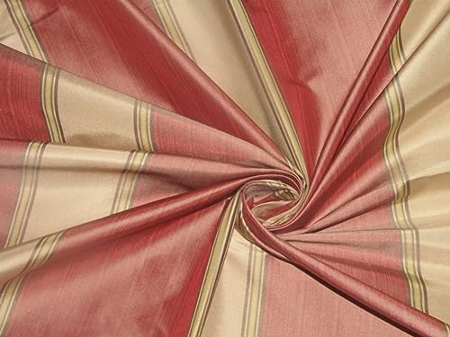 Soie Taffetas 100% soie tissu au mètre rayures saumon 137,2 cm