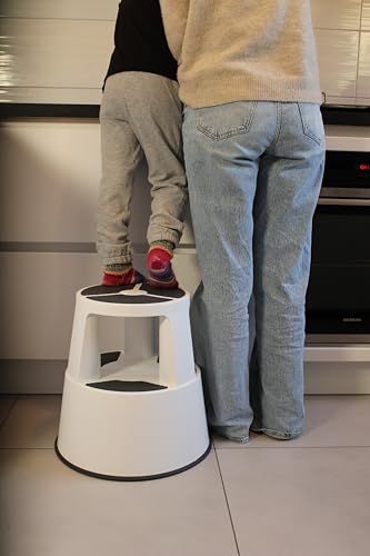 Miniatura 5 de Wedo Taburete Con Ruedas Super Step De Plástico Irrompible, Pie De Elefante, Con Certificado Tüv Gs, Fabricado En Alemania, Antideslizante, Altura Aprox. 43 Cm, Capacidad De Carga 150 Kg, Color Blanco