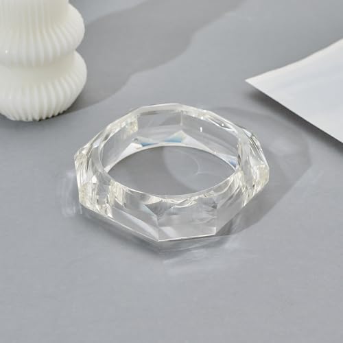 Trendy Acrylic Resin Bangle Bracelet for Women Chunky Transparent Acetate Mottled Plate Bangle Bracelet Statement Jewelry3