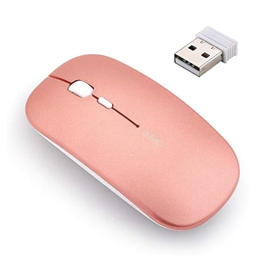 Rechargeable Wireless Mouse,inphic Mute Silent Click Mini Noiseless Optical Mice,Ultra Thin 1600 DPI for Notebook,PC,Laptop,Computer,MacBook (Rose Gold) (Renewed)