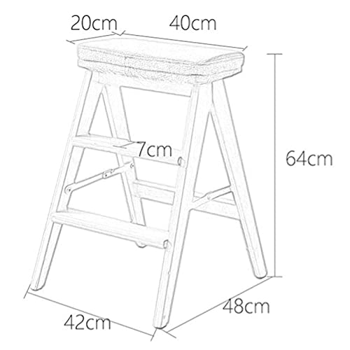 Taburete de 3 peldaños plegable portátil de madera para cocina moderna 4