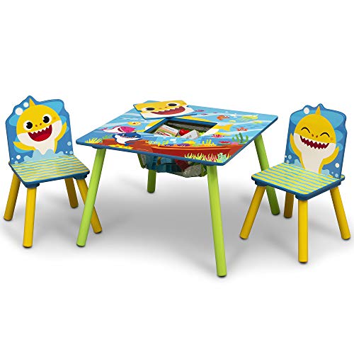 Delta Children Kids Table Storage (2 Chairs Included) -Ideal for Arts & Crafts, Snack Time, Homeschooling, Homework & More, Baby Shark, 3 Piece Set - image 7