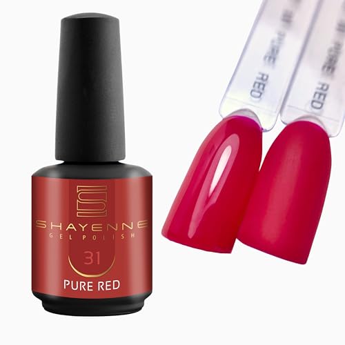 31 Pure Red Red – Shayenne UV Gel Esmalte de uñas 15 ml – Larga duración, alto brillo, para lámpara UV/LED, manicura y pedicura – Calidad profesional – Fabricado en Alemania