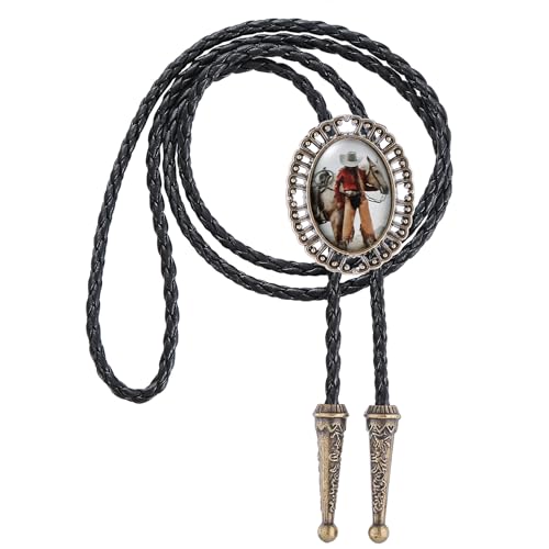 Image of Jeilwiy Bolo Tie for Men Western Cowboy Gothic Bolo Tie Necklace Halloween