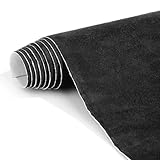 Suede Wrap Self-Adhesive Black Suede Car Interior Wrap 17in x 70in Microfiber Felt Fabric for Dash Headliner Console – Stretchable, Heat-Resistant Car Console Fabric for Auto Interior Makeover