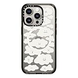 CASETiFY Impact iPhone 15 Pro Case [4X Military Grade Drop Tested / 8.2ft Drop Protection/Compatible with Magsafe] - Cloud Prints - Cute Clouds - Clear Black
