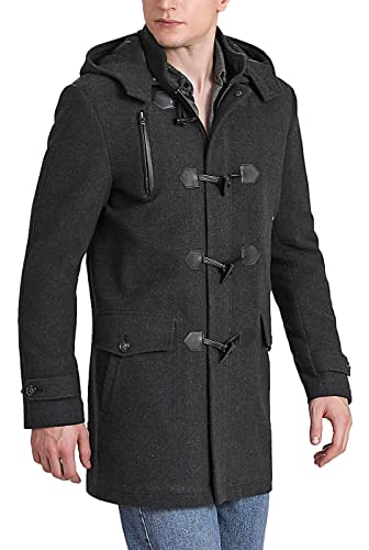BGSD Men Tyson Wool Blend Single Breasted Walking Toggle Duffle Coat with Hood (Also available in Big and Tall)2