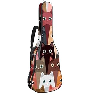Hondank Housse de transport étanche pour guitare avec bandoulière réglable Motif pattes de chat, Multicolore 08, 42.9×16… - Les Beatles, Paul McCartney, John Lennon, RIngo Starr, George Harrison