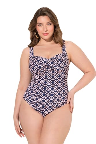 Maillot de bain effet drapé et bonnets souples grande taille