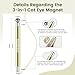 JODSONE 3-in-1 Cat Eye Magnet Nail Art Tool,Cylindrical & Ball Magnet Nail Art Pens, Multi-Effect Magnets for Cat Eye Gel Polish DIY at Home Salon(Magnet Only, No Gel Included)