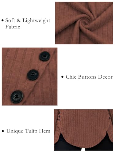 VISLILY Womens-Plus-Size-Tops Trendy Tulip Hem Long Sleeve Shirts Casual Lightweight Knit Sweaters Cute Button Decor Tunics4