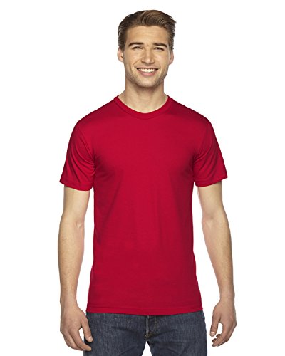 American Apparel Unisex Fine Jersey Short Sleeve T-Shirt, Red, Large