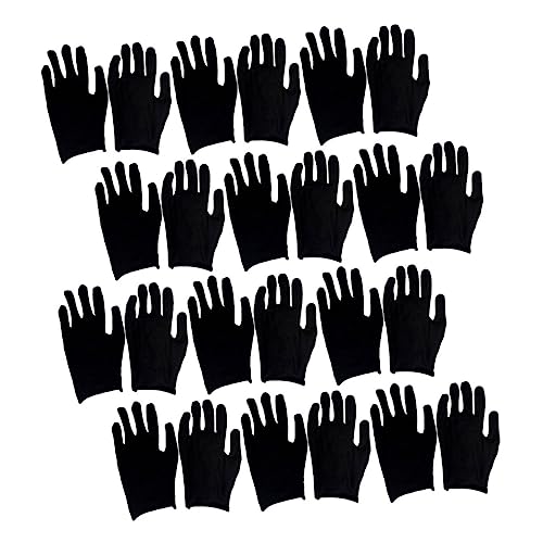 Ciieeo 12 Pares Guantes de Protección de Algodón Negros para de Guantes Resistentes y Cómodos Perfectos para Construcción y Jardinería