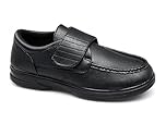 Dr Keller Tony Mens Touch Fasten Bar Comfort Wide Fit Shoes Black UK 8
