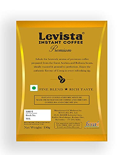 Image of Levista Premium Instant Coffee 100 Gm Pouch, Bag, Ground