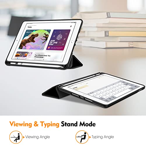Fintie for iPad 9.7 2018 2017 ケース 第6 / 第5世代 Apple Pencil 収納可能 ペンホルダー付き 軽量 超薄 三つ折 スタンド オートスリープ機能付き iPad Air 2 / Air 1 対応(モデル番号A1822、A1823、A1893、A1954) (ブラック)