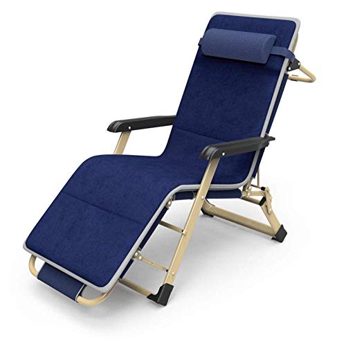 Silla reclinable plegable, reclinable de gravedad cero, silla reclinable plegable de gravedad cero, almohadilla de algodón ajustable, tumbona reclinable para jardín, terraza, puede soportar hasta 150