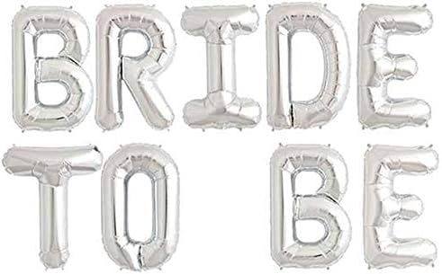 Tellpet BRIDE TO BE Letter Balloons, Bachelorette Party decorations, Silver, 16 Inch