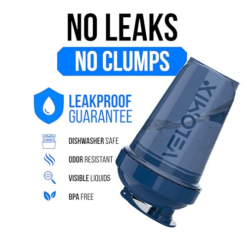 Image of VELOMIX -2 Pack- 20 oz Protein Shaker Bottles for Protein Mixes - 2x Wire Whisk | Leak Proof Shaker Cups for Protein Shakes and Pre Workout | Protein Shaker Bottle Pack (B3) Green /Blue
