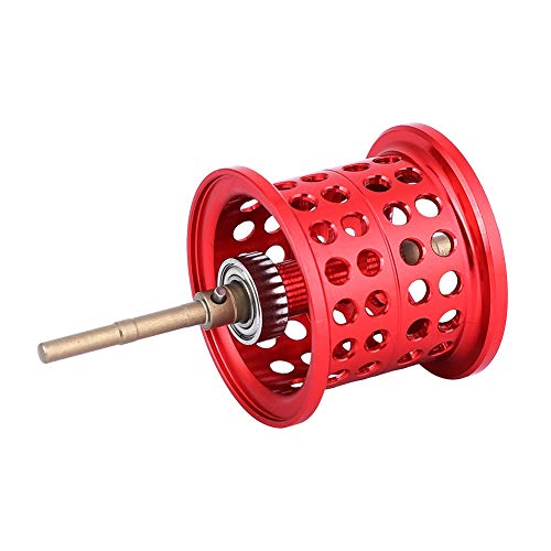 Fishing Reel Spool, Aluminum Fishing Round Bearing Reel Spool for PMAX3/BMAX3/SMAX3 Casting Reels(Red) Pmax3