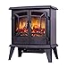 3D Ogień Płomień Efekt Grzejnik Elektryczny Piec Kominkowy z Efektem Palnika Drewna - 1400 W Wolnostojące Przenośne Światło LED Opalane Drewnem