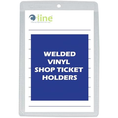 C-Line Vinyl Shop Ticket Holders, Both Sides Clear, 5 x 8 Inches, 50 per Box, (80058) Cover