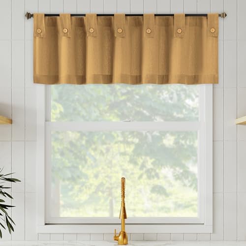Archaeo Cotton Blend Button Tab Top Cafe Curtains, Valance, 54