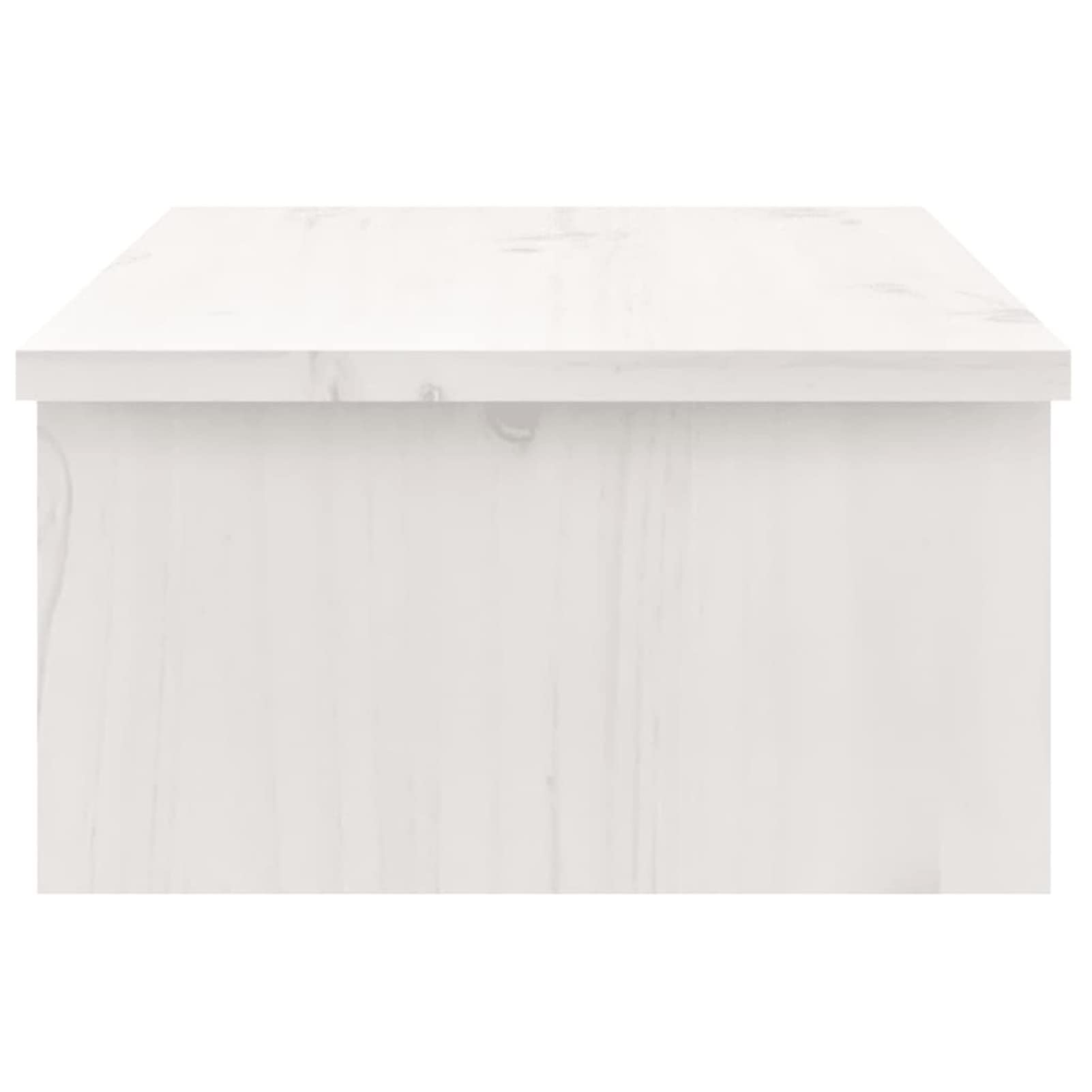 Homgoday Supporto per monitor bianco 50 x 27 x 15 cm in legno massello di pino, supporto da scrivania per monitor e laptop