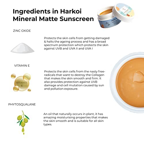 Image of Harkoi Tinted Mineral Matte High Protection Sunscreen Set Of 3 For Tan Skintone SPF 35, Minimal Whitecast, PA++++ 20% Zinc Oxide, All Skin Type (Oily Skin), BB Cream, (3 x 3 gm) (Shade- #2#6#7)