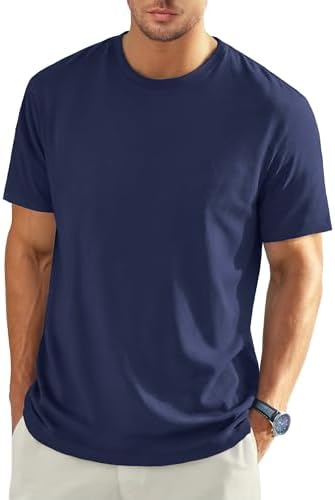 EKLENTSON Men's Cotton Crewneck T-Shirts Short Sleeve Plain Tee M...