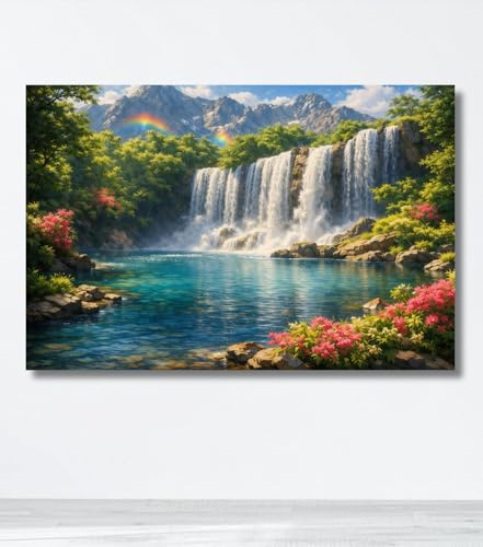 KALPANIK Waterfall Painting Vastu | Landscape Wall Art Canvas for...